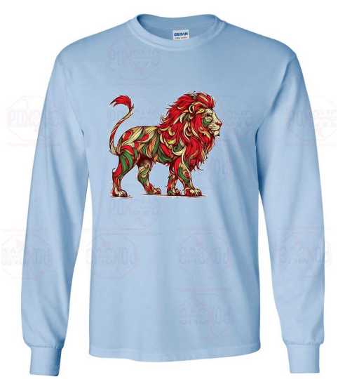 Reggae Harmony Lion Long Sleeve Shirt Unleash Wild Style with Rasta Vibes from Poxovo Design