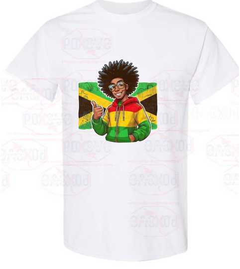 Jamaican Pride Thumbs Up short sleeves Tee: Island vibes, a thumbs up, and a sprinkle of humor from Poxovo Design