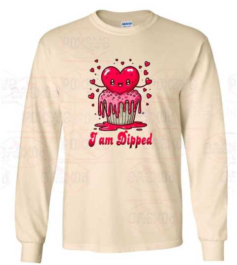 Sweet Embrace: Long Sleeve Valentine's Cupcake Shirt for Cozy Style from Poxovo Design