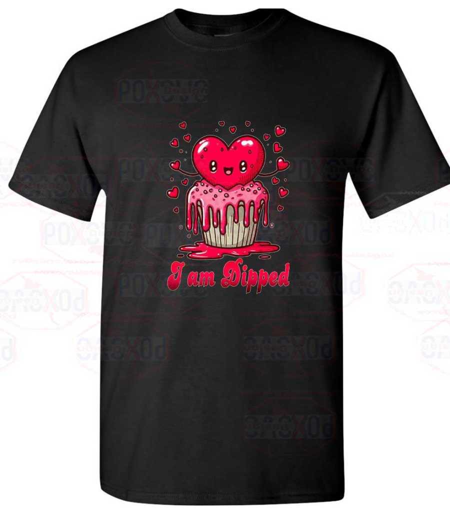 Sweet Style: Short Sleeve Valentine's Cupcake Tee for Casual Charm from Poxovo Design