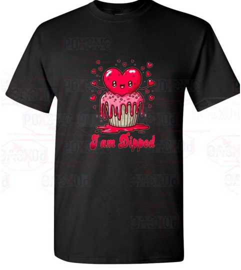 Sweet Style: Short Sleeve Valentine's Cupcake Tee for Casual Charm from Poxovo Design