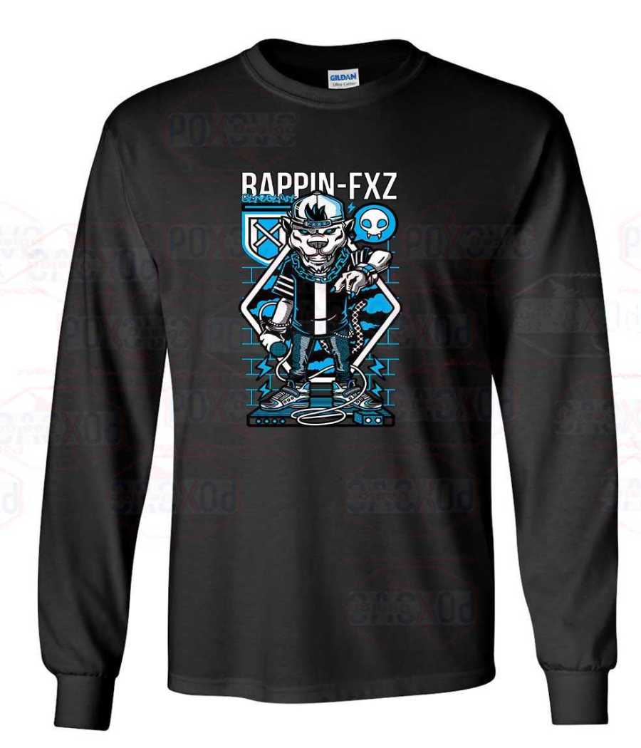 Rapping-FXZ Long Sleeve Shirt: Unleash Style with Doggy Vibes and Urban Coolness from Poxovo Design