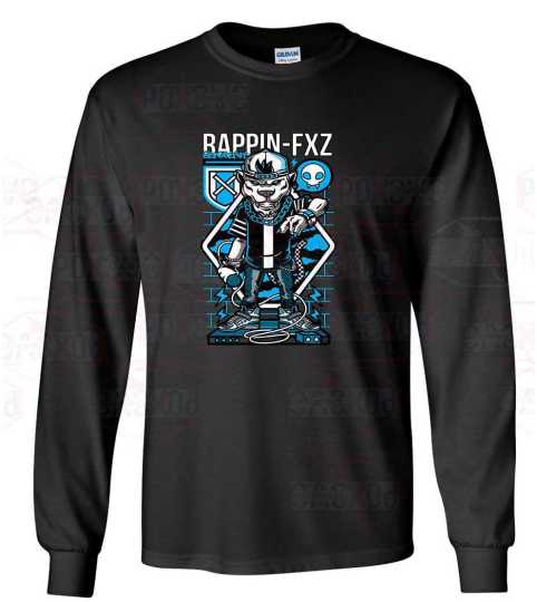 Rapping-FXZ Long Sleeve Shirt: Unleash Style with Doggy Vibes and Urban Coolness from Poxovo Design