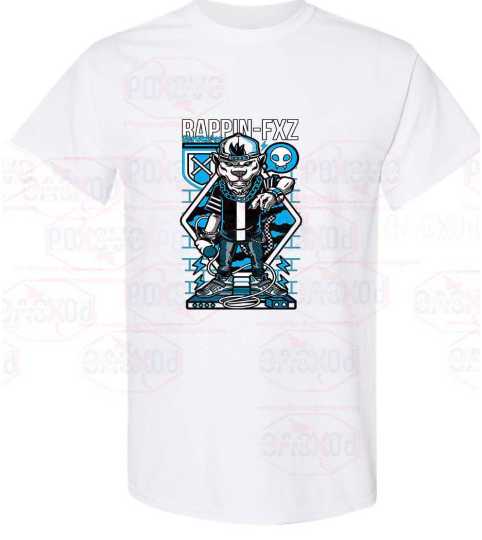Rapping-FXZ Short Sleeve Tee: Unleash Urban Coolness with Doggy Vibes from Poxovo Design