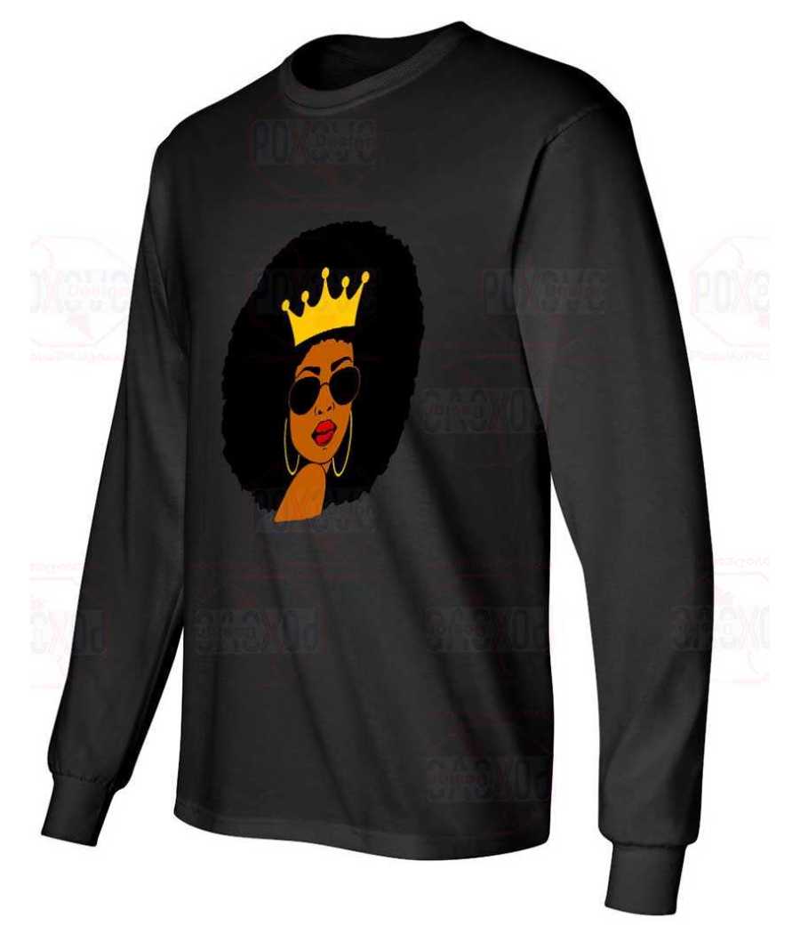 Celebrate Afro Elegance: Queen Crown T-Shirt from | poxovo design