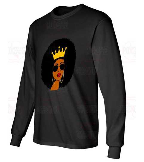 Celebrate Afro Elegance: Queen Crown T-Shirt from | poxovo design