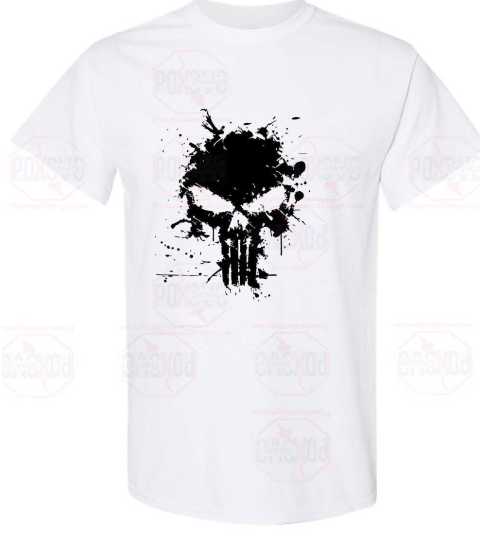 Rebel in Style: White Skull T-Shirt for a Bold Statement | Poxovo Design
