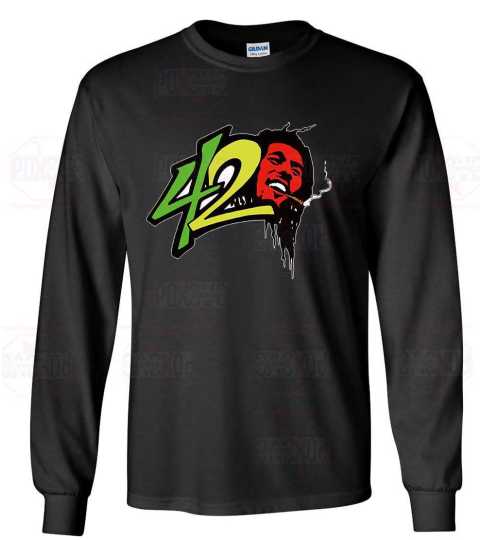 Bob Marley 420 T-shirt: Groovy Music & Cannabis Vibes from Poxovo Design